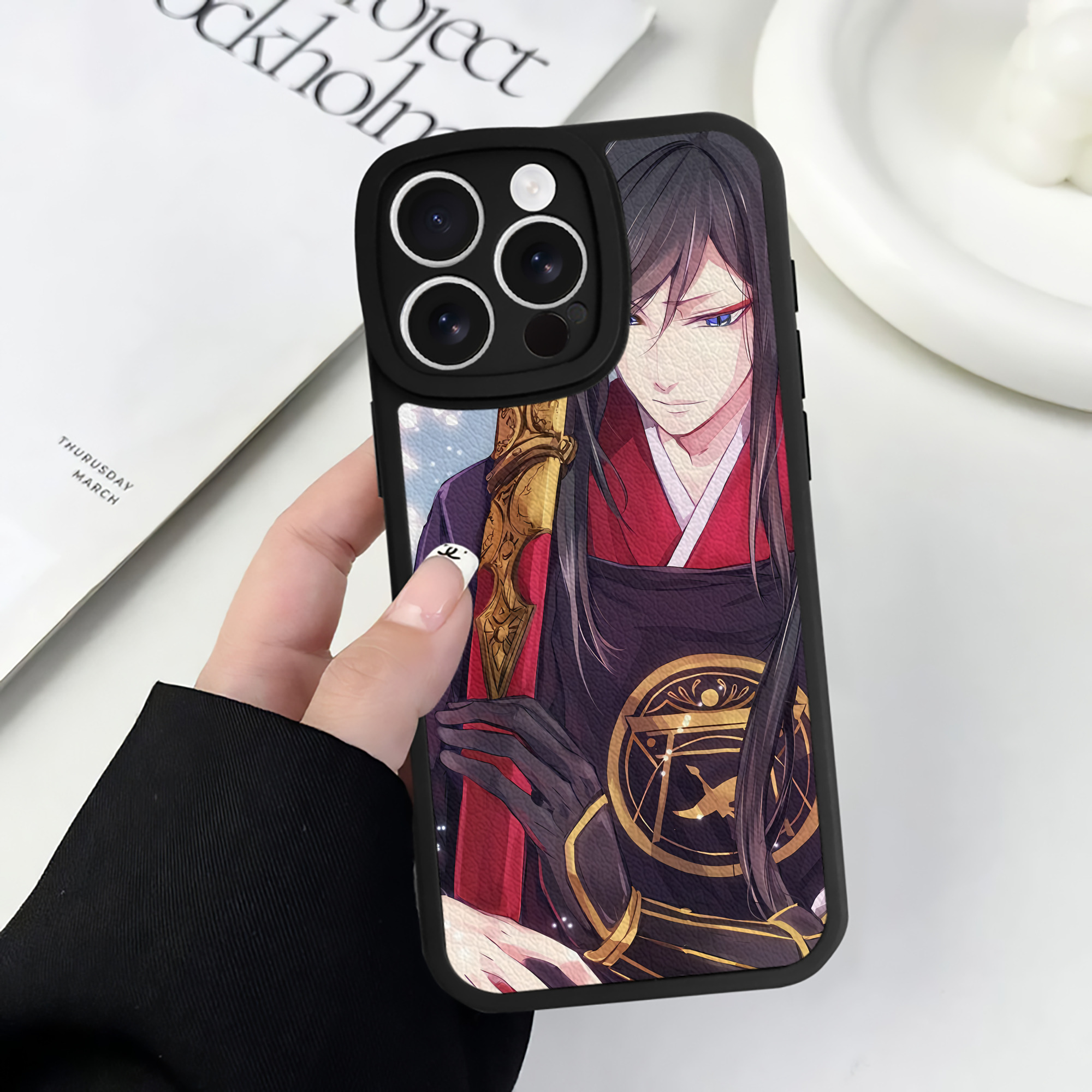 （画像用） 刀剣乱舞 Touken Ranbu 【iPhone 16シリーズ対応】シリコンスマホケース（レザー調） 材質：シリコン